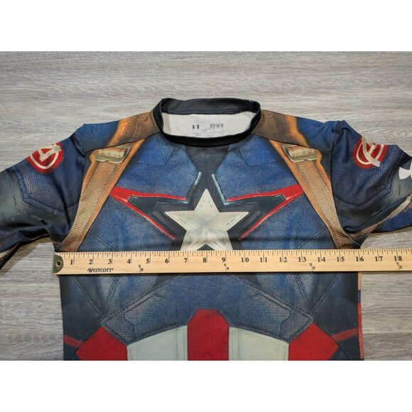 Under Armour Men's Medium Captain America Age Of Ultron Compression Shirt Rare - Picture 8 of 9